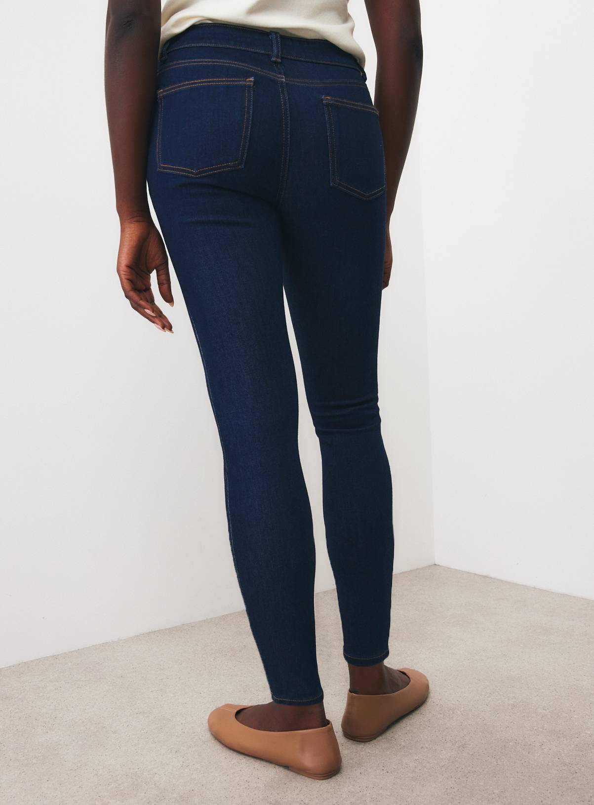 Dark Denim Mid Rise Skinny Jeans 16S - Image 4